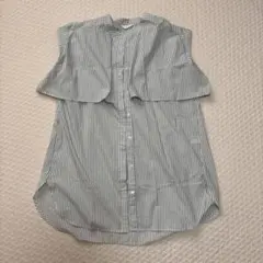 ストライプ ノースリーブ シャツ Lサイズ
