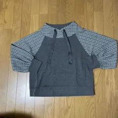＆LOVE❤️ 異素材切替 プルオーバー 長袖 グレー系