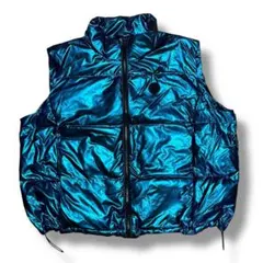 GAP メタリックブルー ダウンベスト ギャップ L