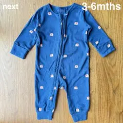 next ネクスト　ロンパース　カバーオール　ジップアップ　ゾウ　3-6mths