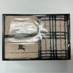 新品 箱付 バーバリー フェイスタオル 2枚セット ノバチェック ベージュ 込