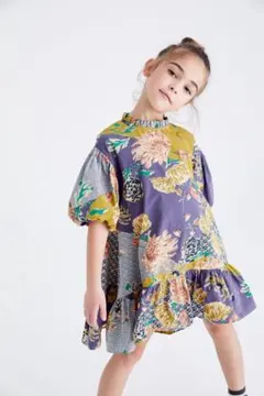 【新品】next ネクスト バルーンスリーブワンピース　花柄　150