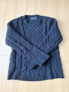 AZUL BY MOUSSY ケーブルニット ブラック Sサイズのサムネイル