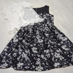 レトロガール　花柄ノースリーブワンピース チュニック ボレロセットのサムネイル