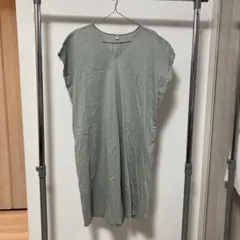 UNIQLO レディースグレー カットソーシャツワンピースL