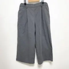 【a.v.v.】ワイドパンツ ウエストゴム オフィス カジュアル グレー M