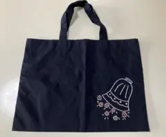 新品　ネイビー×刺繍　30×40 レッスンバッグ　サブバッグ　校内袋