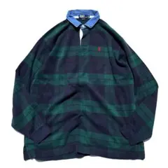 【90s】USA製 Ralph Lauren ブラックウォッチ柄 ラガーシャツ