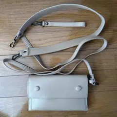 ベージュ 合成皮革 3WAY ショルダーバッグのサムネイル