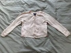 GapKids ピンク色　透かし編み　ニット　カーディガン