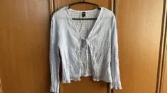 Dazy Vネックカーディガン Sサイズ グレー・ホワイト