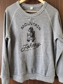 【古着】mountain Johnny グレー スウェット トレーナー