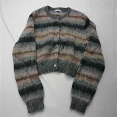 ★ビューティ＆ユース モヘヤ混ボーダーニットカーディガン レディース