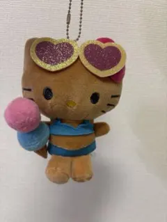ハローキティ 日焼けキティ　ぬいぐるみ　キーホルダー