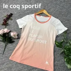 le coq sportif Tシャツ　半袖　ホワイト　ピンク　Lサイズ