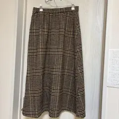 Dessinチェック柄 フレアロングスカート