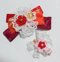 つまみ細工髪飾り　リボン　お宮詣り、ひな祭り　七五三