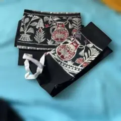 ☆最終お値下げ中☆刺繍入り黒　作り帯
