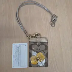 COACH パスケース 定期入れ ストラップ付き