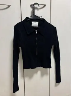 MOUSSY ジップアップニットトップス