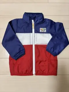 ミキハウス　ウィンドブレーカー　メッシュ　しまえるフード付き