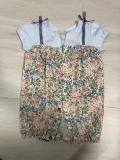 プティマイン 花柄ロンパース 60〜70 半袖 ベビー 女の子 夏服