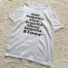 90s USA製 TEQUILA モーションロゴ メッセージ Tシャツ 酒T