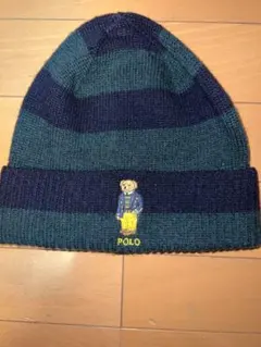 【美品】ポロラルフローレンニット帽 ポロベア刺繍