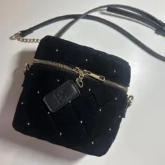 NICE CLAUP ベロアキルティングバニティーショルダー