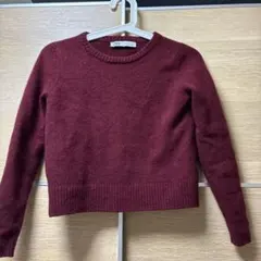 ZARA バーガンディ クルーネックセーター S