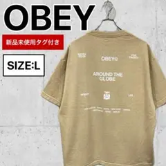 【OBEY】 オベイ 新品 タグ付き Tシャツ ベージュ　Lのサムネイル
