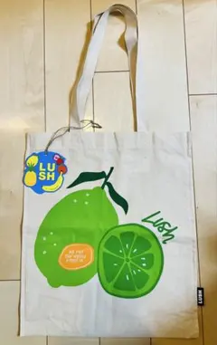 LUSH フルーツデザイン トートバッグ タグ付き新品未使用 ライム柄のサムネイル