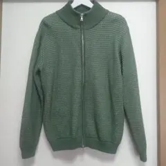 Men'sメルローズグリーン ジップアップ セーター