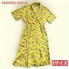 【値下げ】vintage レトロワンピース イエロー 古着女子 昭和レトロ　半袖