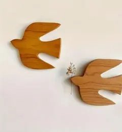 ★少し訳あり★北欧風　木製　ツバメ　鳥　壁掛け　ナチュラル　インテリア雑貨