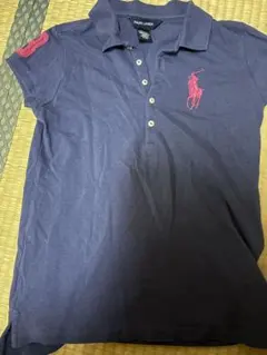 ネイビー ポロシャツ 左胸ロゴ刺繍