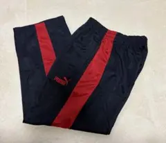 PUMA 濃紺×赤ライン ジャージパンツ 150㌢