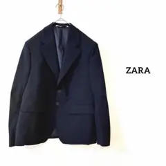 ZARA テーラードジャケット　羽織り　メンズ　ネイビー　オフィス　EUR44