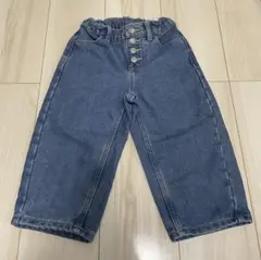 GU デニムワイドパンツ キッズ 長ズボン 100cm