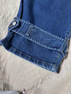ワイドレッグデニムパンツ 濃い青のサムネイル