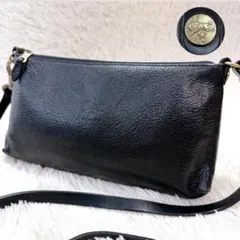 美品 ✨ イルビゾンテ ショルダーバッグ 2way オールレザー 黒 イタリア製のサムネイル
