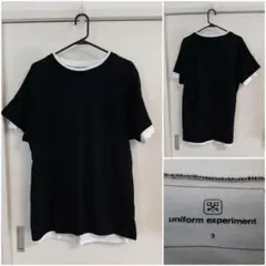 uniform experiment Tシャツ ブラック ホワイトのサムネイル