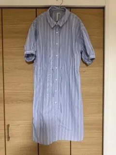 HK WORKS LONDON ストライプ 半袖シャツワンピース　しまむら