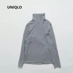 UNIQLO　ユニクロ　ストライプ タートルネック カットソー　М