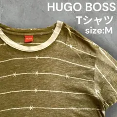 【人気】HUGO BOSS ヒューゴボス 半袖Tシャツ size:M カーキ