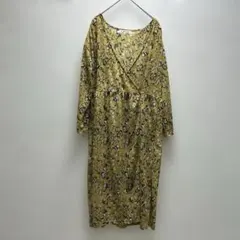 grove 花柄 カシュクールワンピース イエロー M✨ワンピース&カーディガン