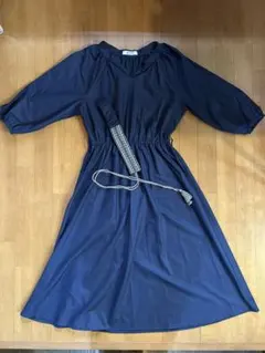 ナノユニバースnanouniverseネイビー 七分袖 ワンピース美容師出品