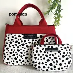 ハンドメイド　コロンと可愛いミニラウンドバッグとミニポーチのセットNo.501