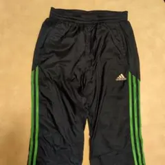 adidas ナイロンパンツ ブラック/グリーン