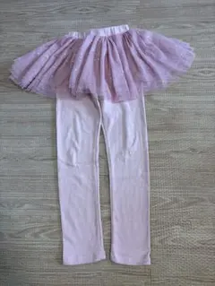 チュールスカート付きレギンス ピンク